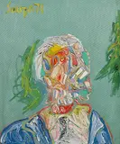 Untitled by F. N. Souza, Oil on canvas pasted on board, sold Jun 2014