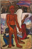 Beggars in Bombay by F. N. Souza, Mixed media on paper, sold Jun 2014