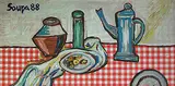 Untitled by F. N. Souza, Oil on fabric, sold Jun 2014