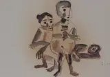 Untitled by Somnath Hore, Watercolour and crayon on paper, offered Mar 2014