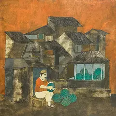 Untitled by Badri Narayan, Watercolour, pen and ink on paper, sold Mar 2014
