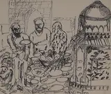 Shah Aalam by Bhupen Khakhar, Sketchpen on paper, sold Mar 2014