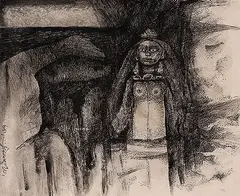 Untitled by Ganesh Pyne, Pen and ink on paper, sold Mar 2014