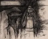 Untitled by Ganesh Pyne, Pen and ink on paper, sold Mar 2014