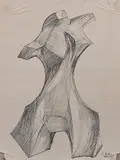 Untitled by Sadanand Bakre, Pen and ink on paper pasted on card, offered Mar 2014