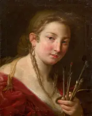 Allégorie de la peinture by Pompeo Batoni, Huile sur toile (Toile d'origine), sold Mar 2024
