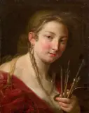 Allégorie de la peinture by Pompeo Batoni, Huile sur toile (Toile d'origine), sold Mar 2024