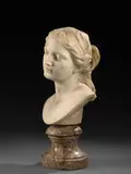 Buste de femme by Michele Fabris, Marbre blanc, sold Mar 2024