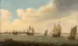 Voiliers dans le port de Rotterdam by Cornelis Bol, Huile sur panneau de chêne, deux planches, sold Mar 2024