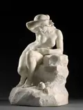 Eve après le péché by Ferdinand Faivre, Marbre blanc, sold Mar 2024
