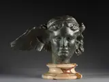 Tête d'Hypnos by Fernand Khnopff, Bronze à patine brun vert nuancé, sold Mar 2024