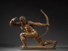 L'archer by Léon-Ernest Drivier, Plâtre patiné, sold Mar 2024