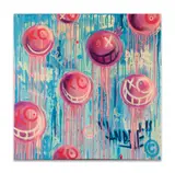 Rose&Bleu c'est beau by (André Saraiva dit) Andre, 2004, Peinture aérosol et acrylique sur toile, sold Apr 2024