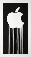 Liquidated Apple by Zevs, 2011, Lithographie en noir et blanc, sold Apr 2024