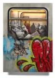 7h26, Bruxelles (série "Tous les matins du monde sont sans retour) by Saype, 2018, Acrylique sur 3 plaques de plexiglas avec lumière, sold Apr 2024