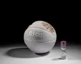 Future Relic Eroded Basketball Dior by Daniel Arsham, 2020, Sculpture en hydrostone et cristaux de quartz, sold Apr 2024