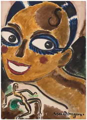 Joséphine Baker by Kees van Dongen, circa 1925, Gouache, aquarelle, encre et crayon noir sur papier, sold Jun 2024