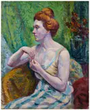 Portrait de femme by Maximilien Luce, Huile sur toile, sold Jun 2024
