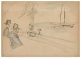 Ensemble de quatre oeuvres sur papier by J. Pincas dit Pascin, Crayon et aquarelle sur papier, sold Jun 2024