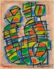Sans titre by Jean Le Moal, 1956, Aquarelle et gouache sur papier, sold Jun 2024