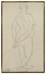 Nu de dos by Raoul Dufy, Crayon sur papier, sold Jun 2024