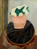 Nature morte aux fleurs blanches by Róbert Berény, circa 1928, Huile sur toile, sold Jun 2024
