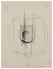 Constructions aux pointillés by Léon Arthur Tutundjian, 1960, Encre et crayon sur papier, sold Jun 2024