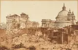 Vue d'Ariccia avec le palais Chigi by Victor-Jean Nicolle, Plume et encre brune, lavis brun et gris, sold Sep 2024