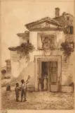 Entrée d'une église à Venise by Victor-Jean Nicolle, Plume et encre brune, lavis brun, sold Sep 2024
