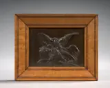 Aigle avec chamois by Antoine-Louis Barye, Bronze à patine brun nuancé, sold Sep 2024