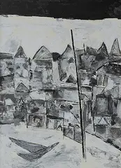 Untitled by Ram Kumar, Acrylic on paper, sold Mar 2014
