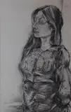 Portrait of M.S by Paritosh Sen, Charcoal on paper pasted on board, offered Mar 2014