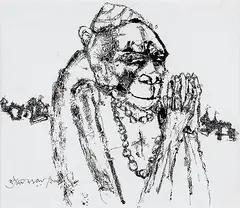 Untitled by Shyamal Dutta Ray, Ink on paper, sold Mar 2014