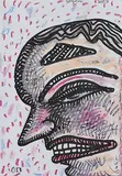 Head Wound by Jogen Chowdhury, Pastel and marker on paper, offered Mar 2014