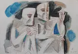 Untitled by Somnath Hore, Watercolour and dry pastel on paper, offered Mar 2014