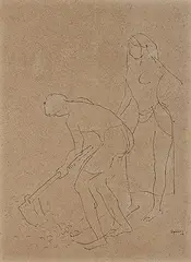 Untitled by K. K. Hebbar, Pen and ink on paper, offered Mar 2014