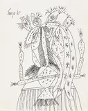 Untitled by F. N. Souza, Pen and ink on paper, sold Mar 2014