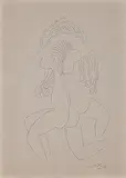 Untitled by Ghulam Rasool Santosh, Pencil on paper, sold Mar 2014