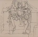 Untitled by Ganesh Pyne, Ink on paper, sold Mar 2014