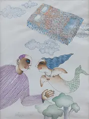 Love Time by Dharamanarayan Dasgupta, Coloured pencil and waterColour on paper, offered Mar 2014