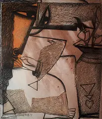 Untitled by Paresh Maity, Mixed media and collage on paper, sold Nov 2013