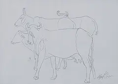 Untitled by Manjit Bawa, Pencil on paper, sold Nov 2013