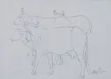 Untitled by Manjit Bawa, Pencil on paper, sold Nov 2013