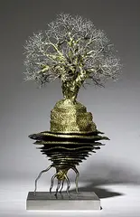 Untitled by Dhananjay Singh, Stainless steel wire and bronze, sold Nov 2013