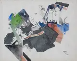 Untitled by Ganesh Haloi, Watercolour on paper pasted on mount board, sold Nov 2013