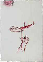 Untitled by Mithu Sen, Mixed media on paper pasted on board, sold Nov 2013