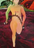 Spiritual Sports 2 by Babu Xavier, Acrylic on canvas, sold Nov 2013