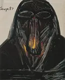 Untitled by F. N. Souza, Acrylic on magazine paper, sold Aug 2013