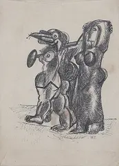 Untitled by Himmat Shah, Ink on paper, sold Aug 2013