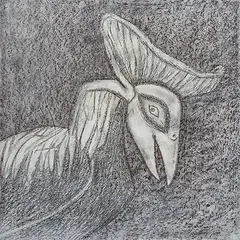 Untitled by Ganesh Pyne, Dry pastel and charcoal on mount board, sold Aug 2013